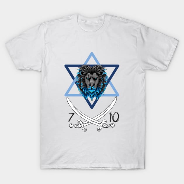 Lion Iron Swords - 7.10 T-Shirt by O.M design